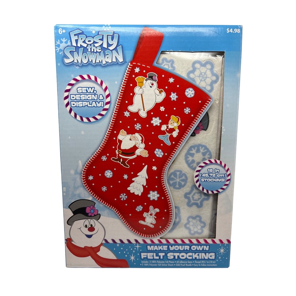 Frosty the Snowman Make Your Own Felt Stocking Craft Kit 18 Inch Christmas STEAM